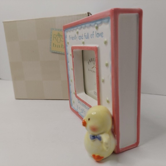 Russ Berrie Baby Month of December Picture Frame Duck Chicken Photo Keepsake - Picture 5 of 10